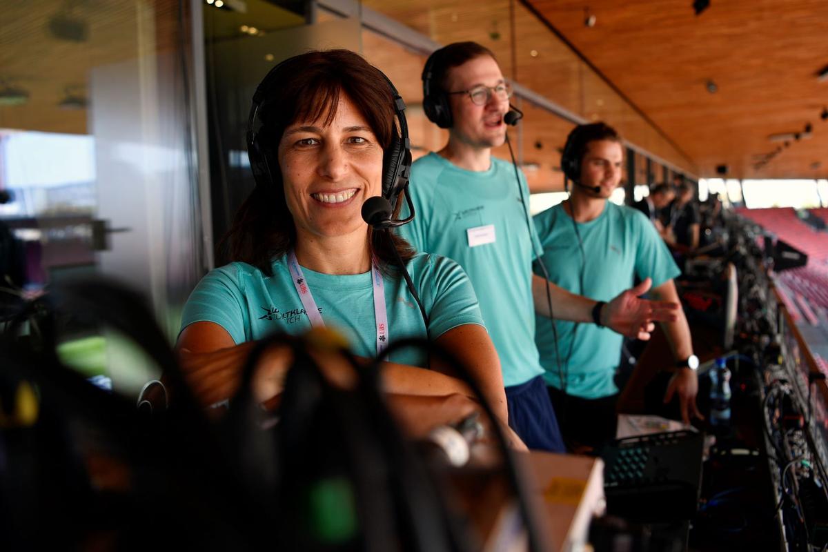 Ankündigung Stadion Janine Geigele, Weltklasse Zürich