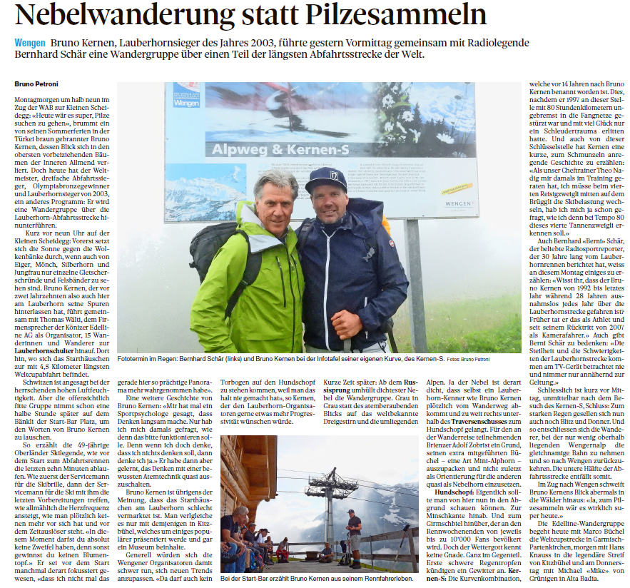 Bericht im Berner Oberländer/Thuner Tagblatt